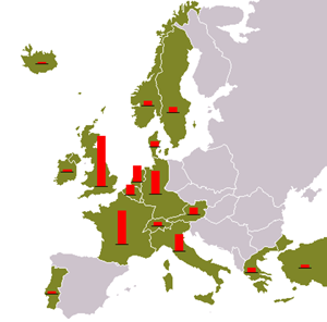 mapa del Pla Marshall, en wikipedia La Guerra Fría mapa del Pla Marshall